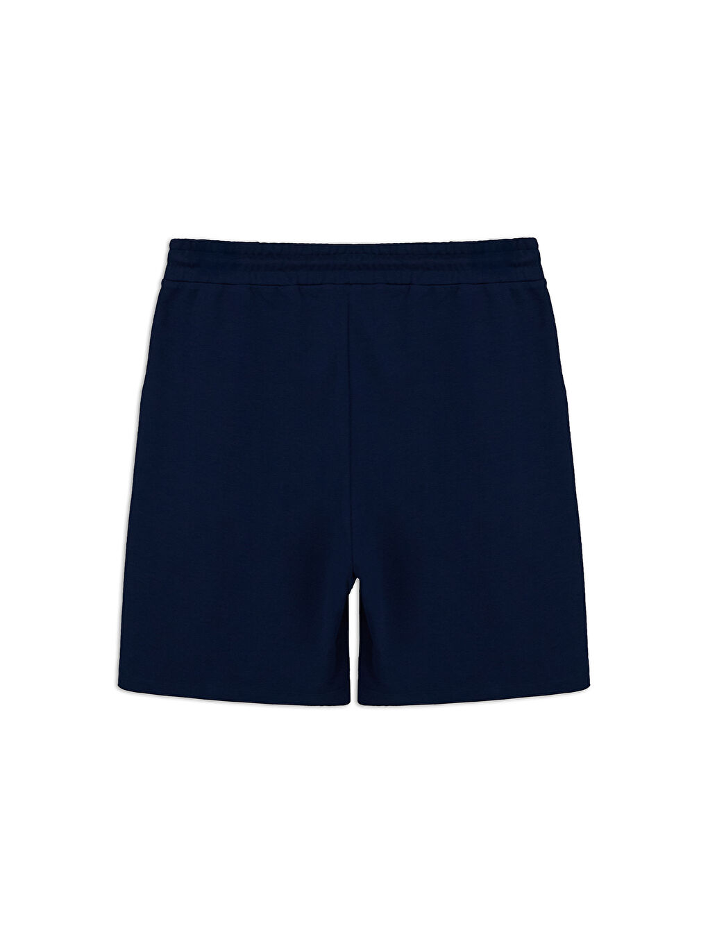 Lacivert Beli Lastikli İpli Cepli Penye Kumaş Pamuklu Spor Sweat Şort-4