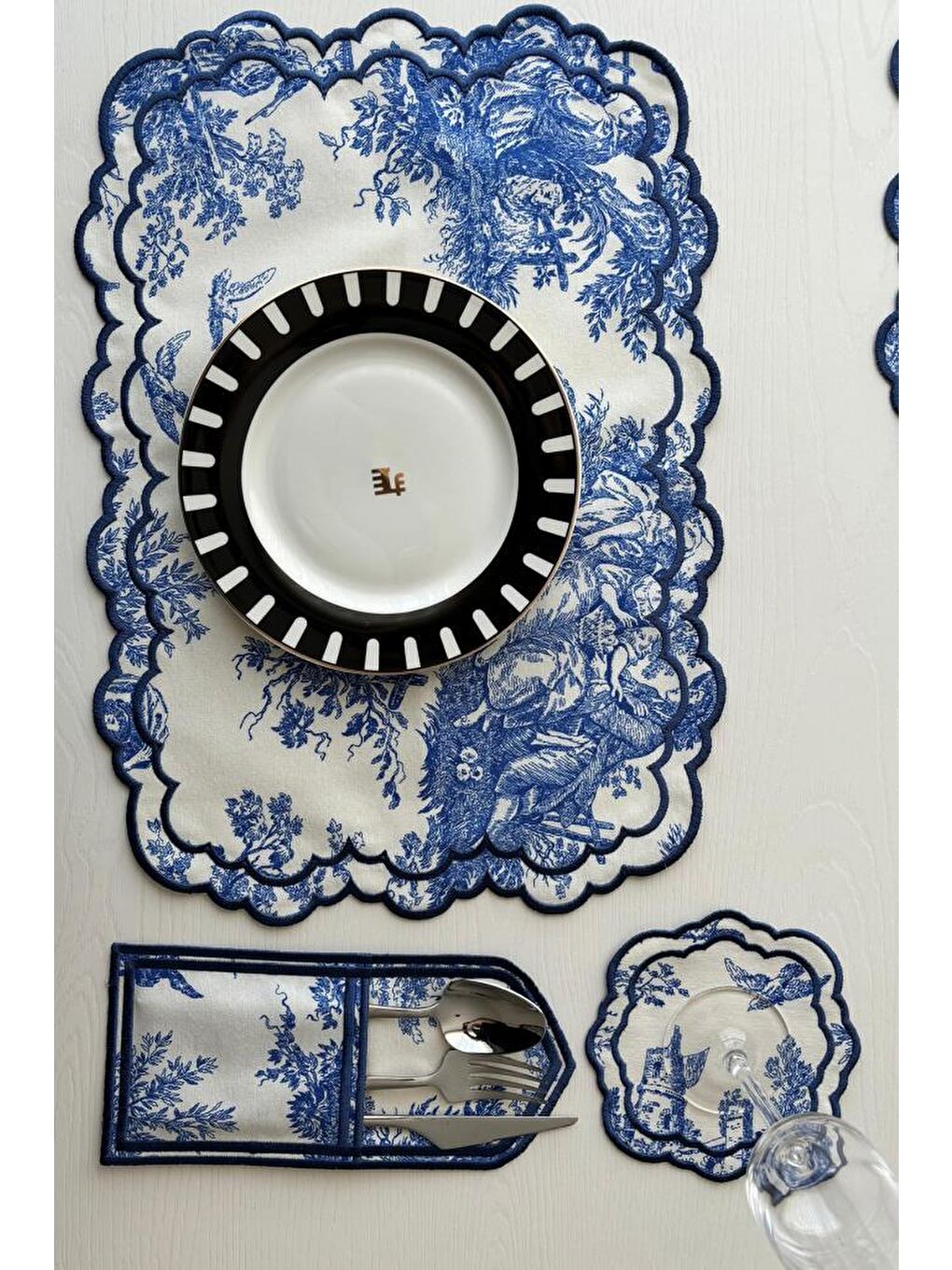 Okyanus Keten Amerikan Servis Takımı 19 Parça Mavi-4