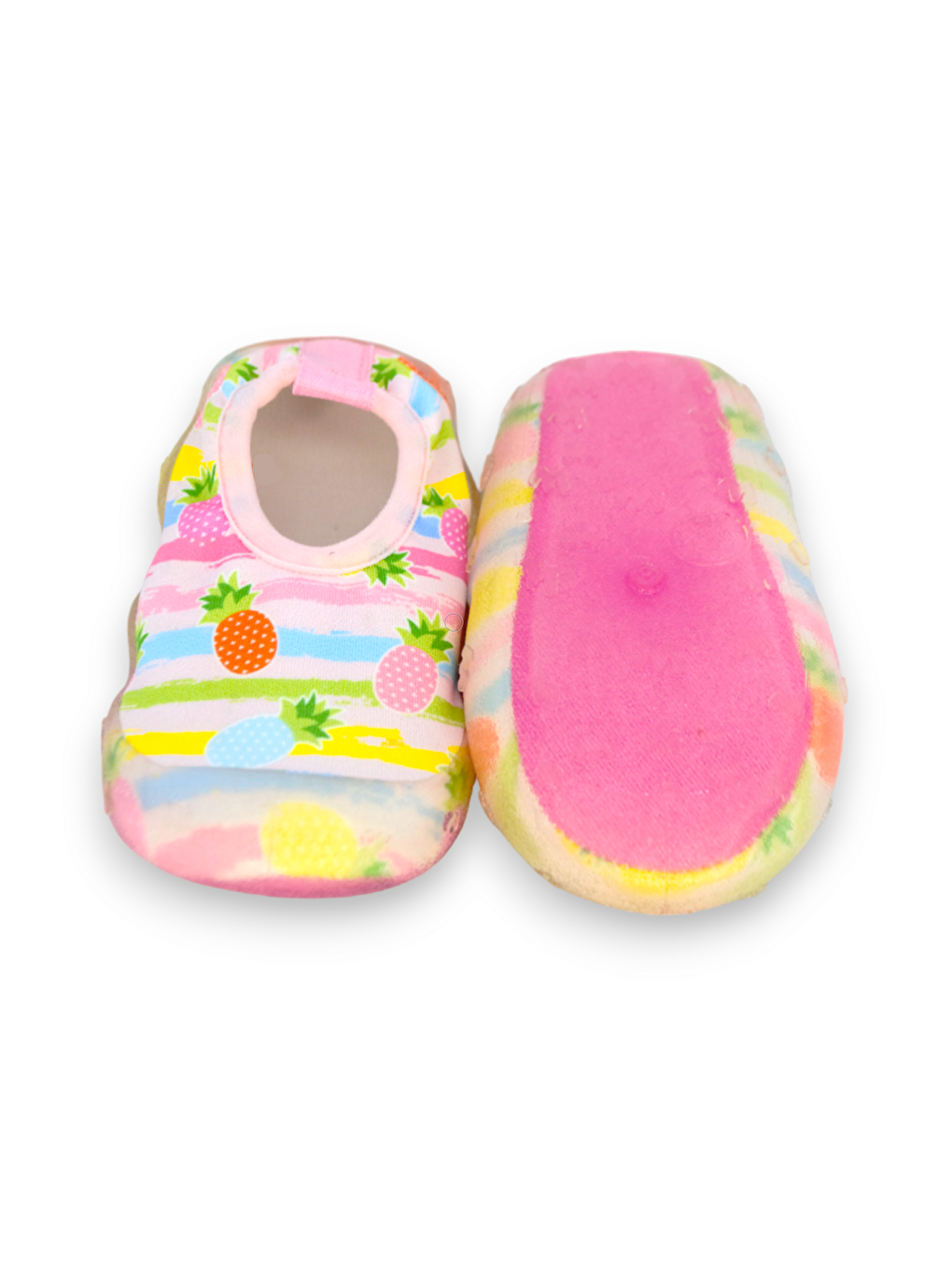 Pembe Ananas Desenli Kız Çocuk Kaydırmaz Taban Deniz Ayakkabısı-F-7014-1