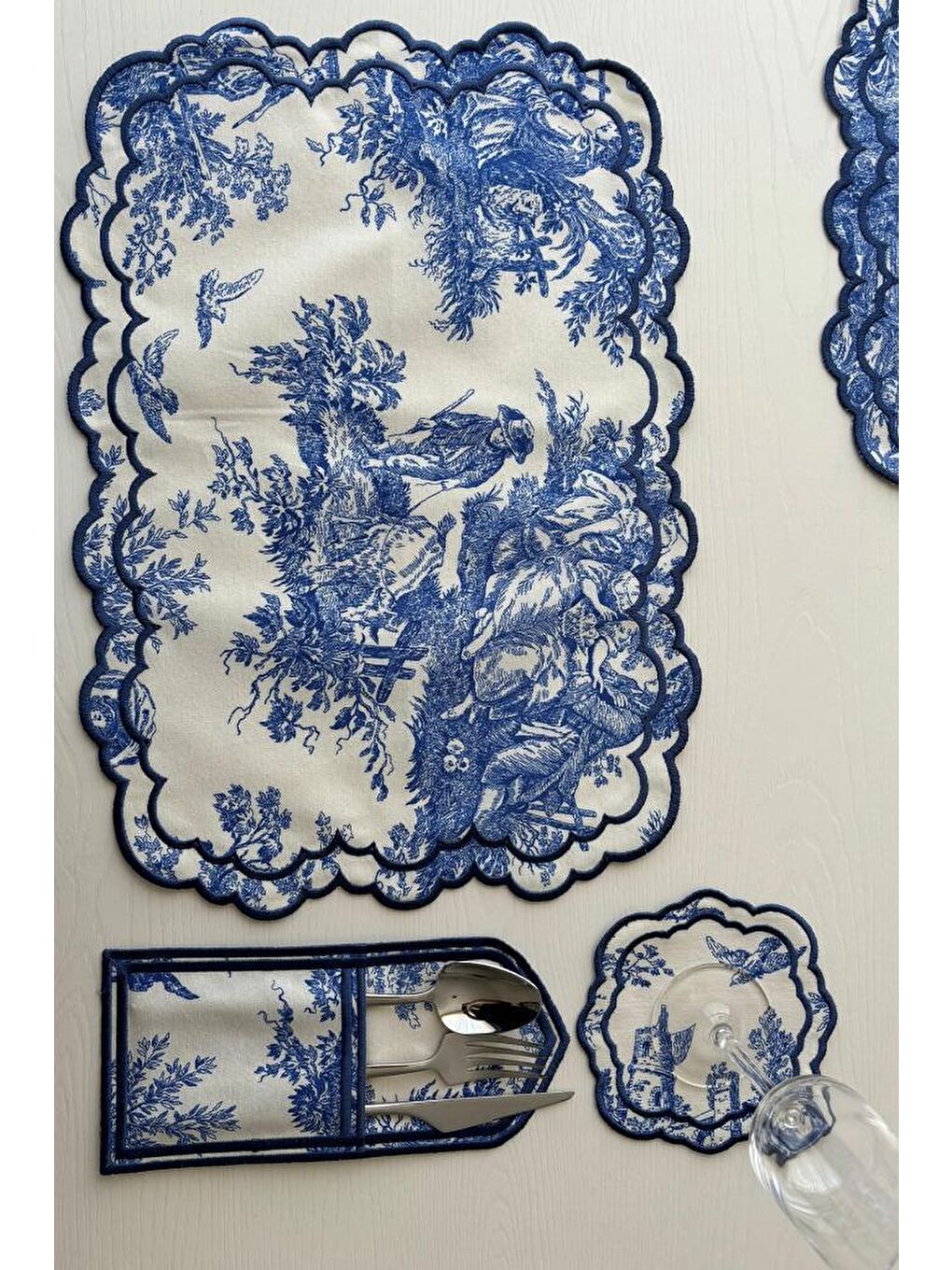 Okyanus Keten Amerikan Servis Takımı 19 Parça Mavi-5