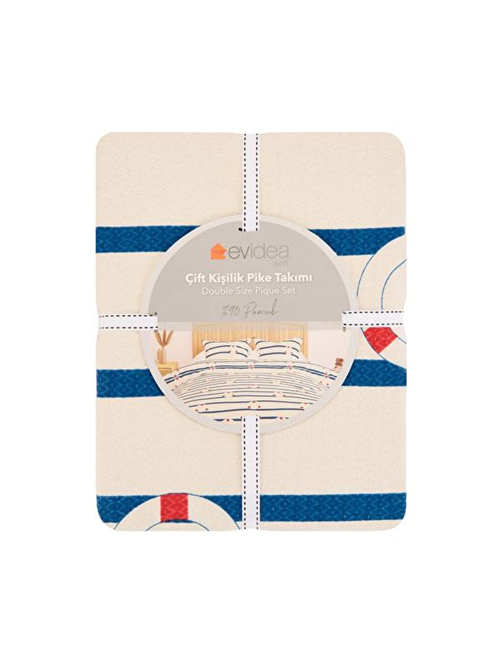 Karışık Soft İskele Çift Kişilik Pike Takımı - Renkli-1