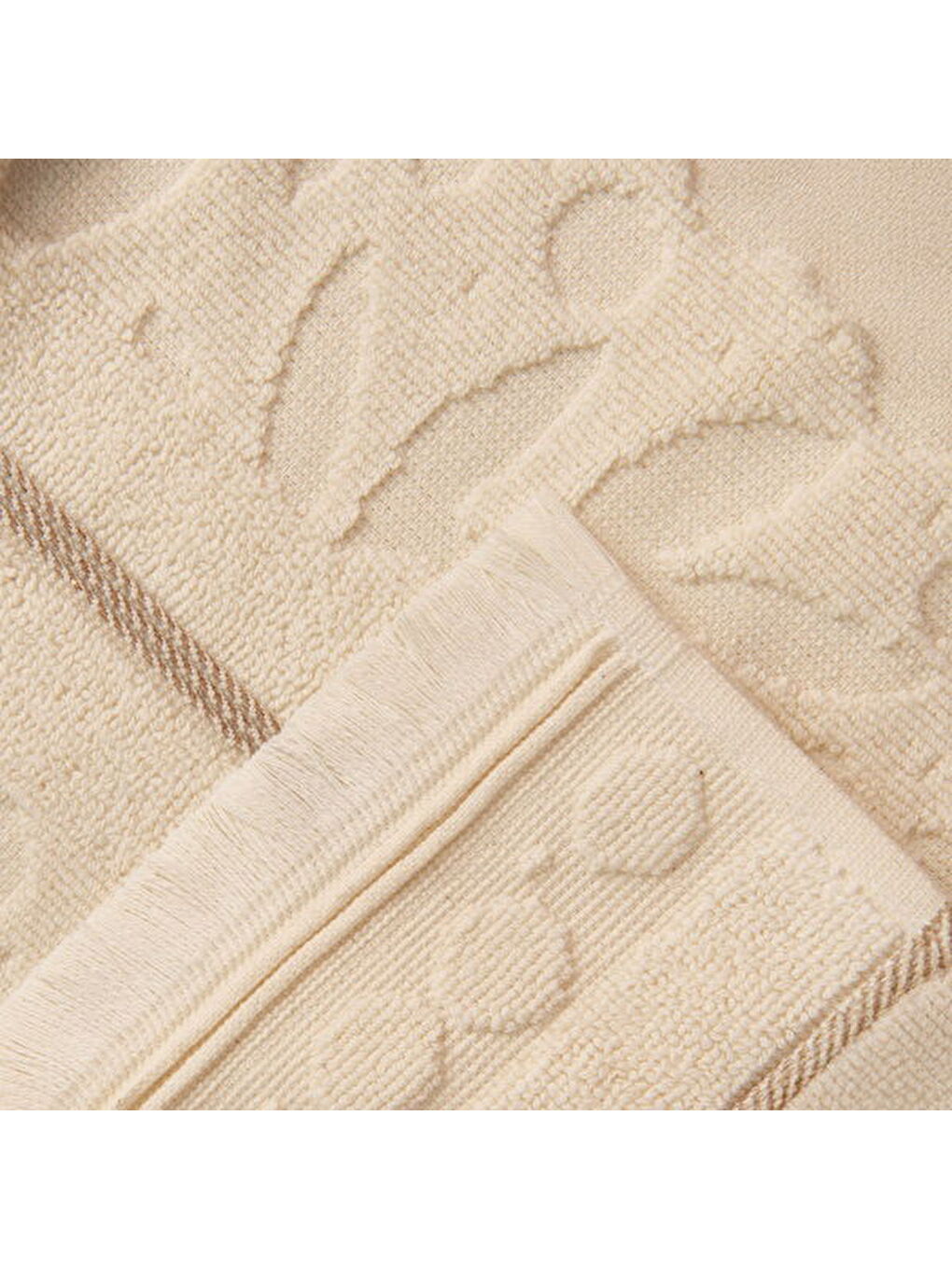 Evidea Ekru Soft Zeleno Ayak Havlusu - Krem - 50x70 cm - 1