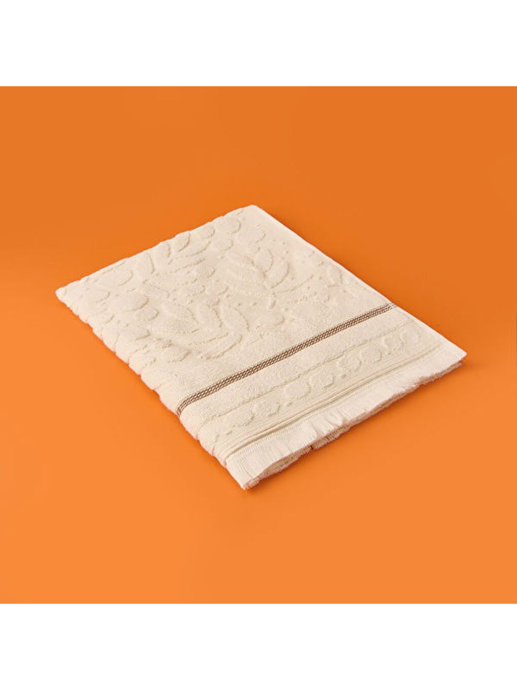 Evidea Ekru Soft Zeleno Ayak Havlusu - Krem - 50x70 cm - 2