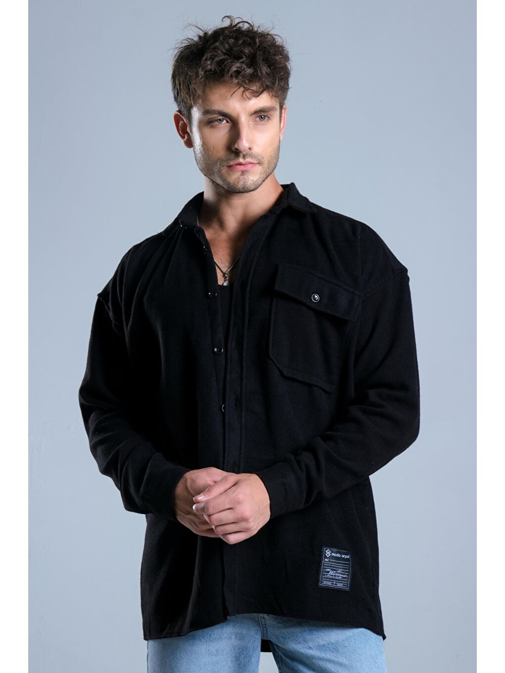 Siyah Tek Cepli Kaşe Oduncu Gömlek MAR 4155