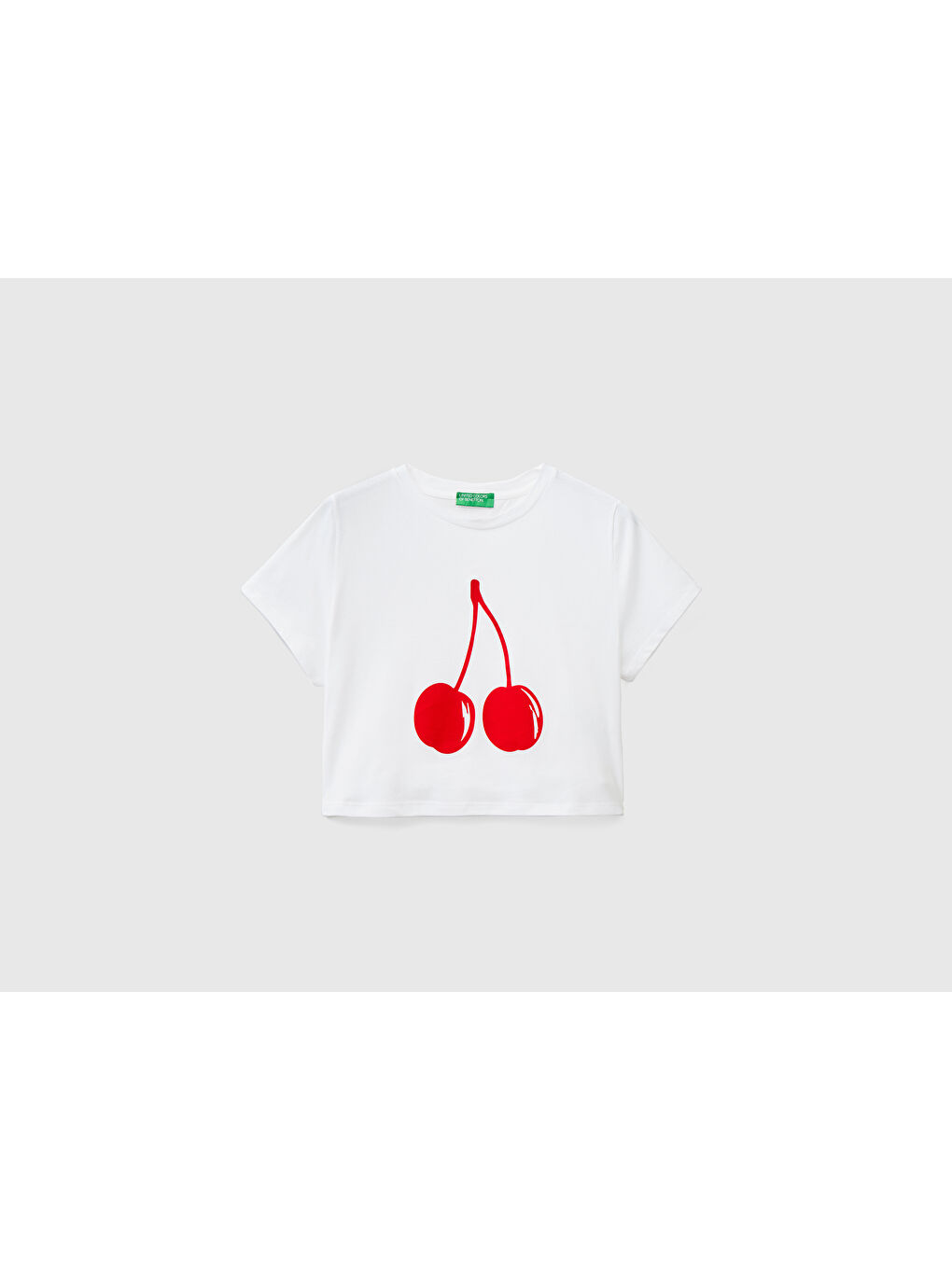 United Colors Of Benetton Kadın Beyaz Boxy Fit Meyve Desenli T-shirt