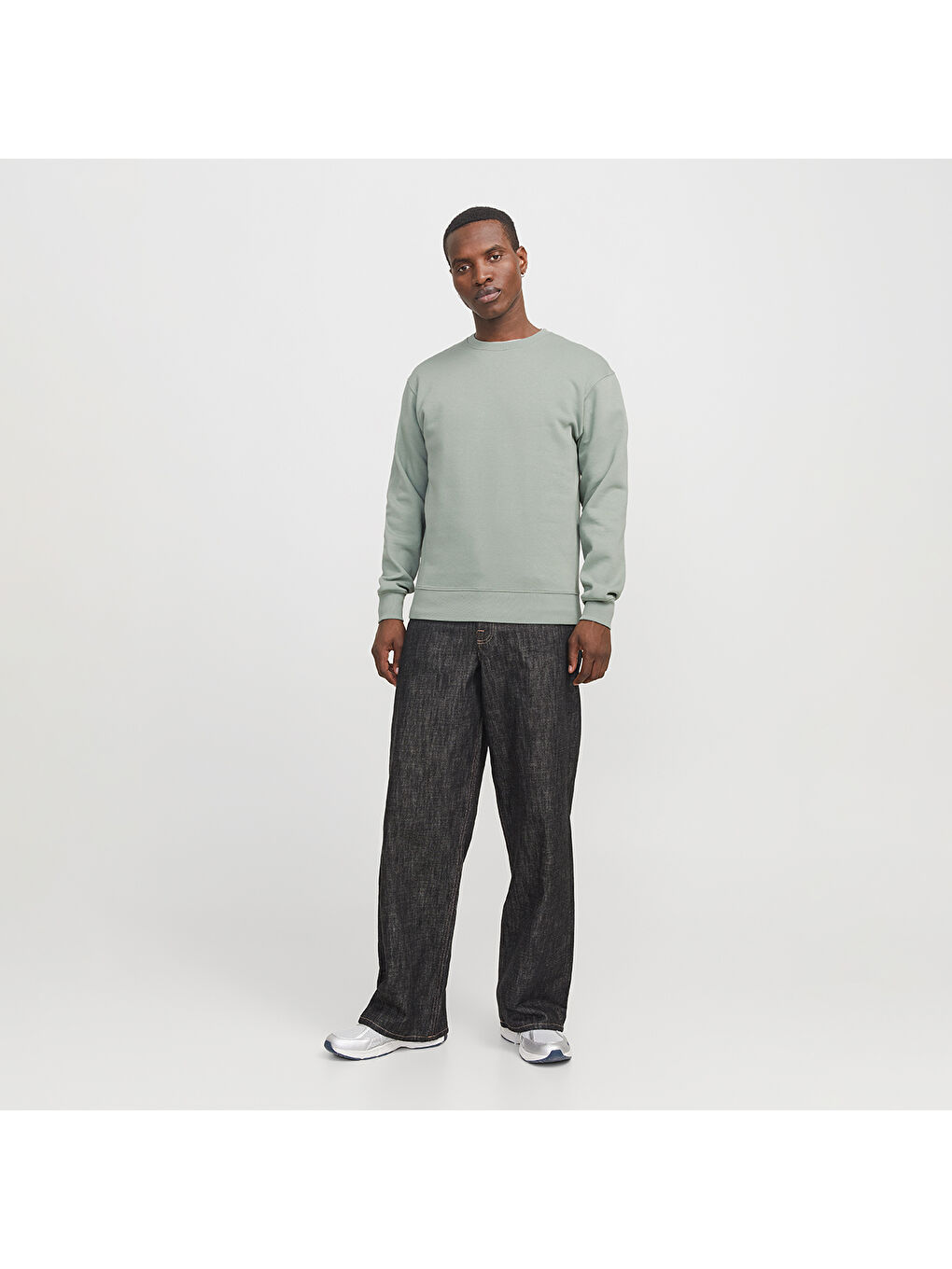 Star Basic Erkek Yeşil Bisiklet Yaka Sweatshirt-1