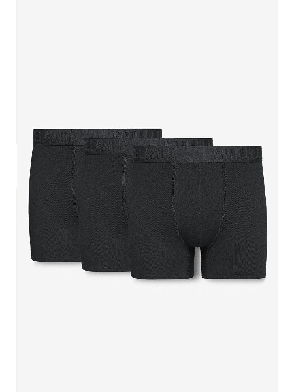 Erkek 3'lü Paket Pamuklu Elastanlı Esnek Kumaş Siyah Boxer