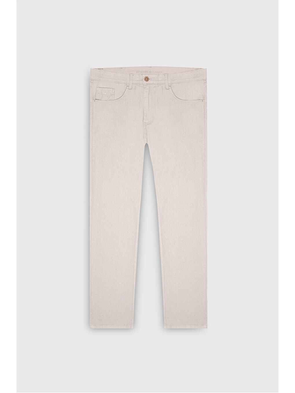 Erkek Açık Bej Comfort Fit Rahat Kesim Pamuklu Armürlü 5 Cep Greensboro Pantolon