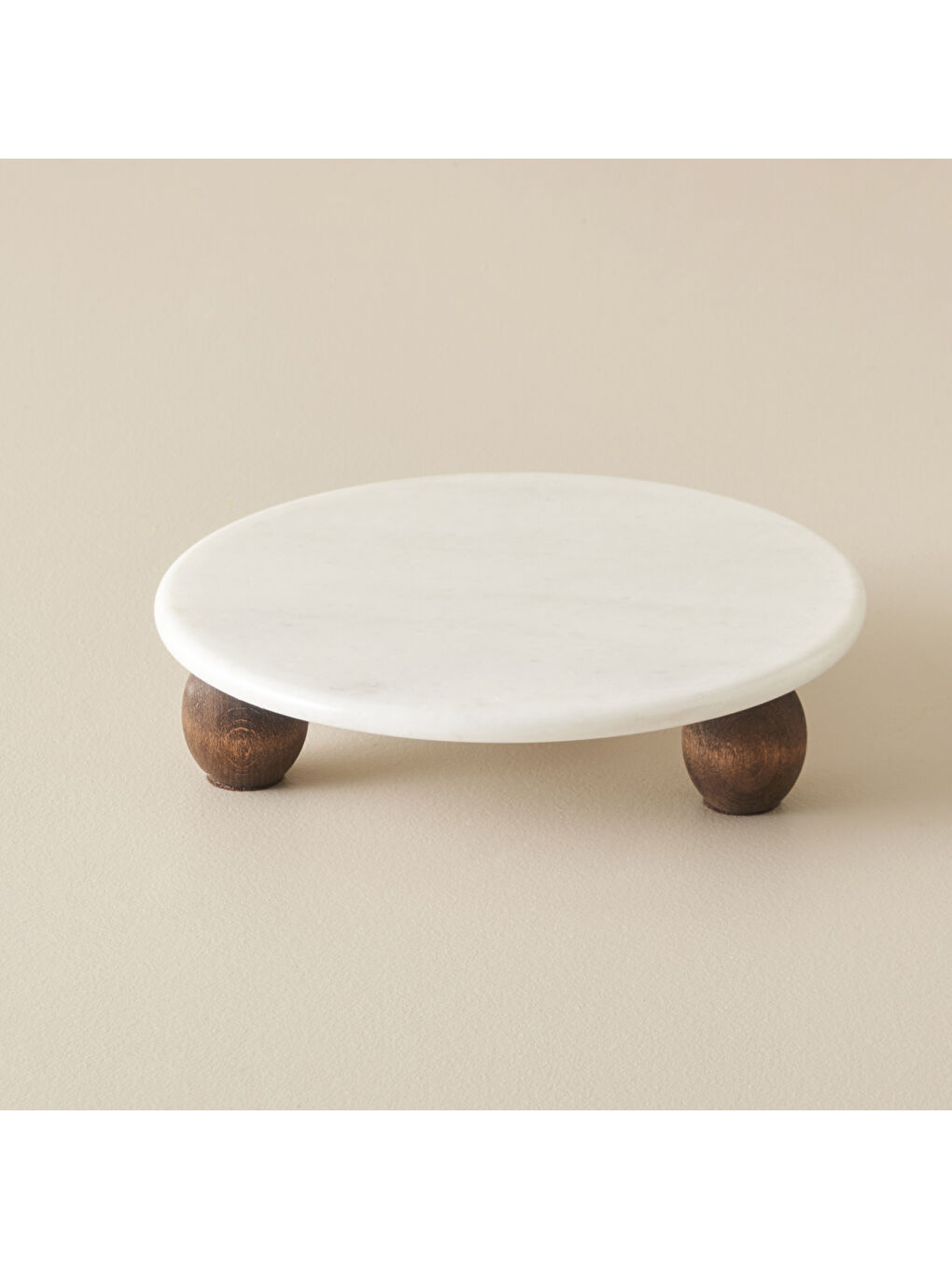 Bella Maison Bej Olmo Mermer Sunum Standı Naturel (25 cm)