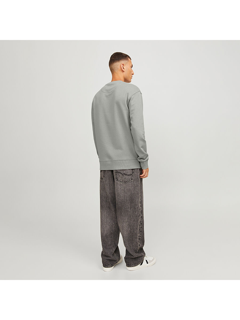 Star Basic Erkek Gri Bisiklet Yaka Sweatshirt-2