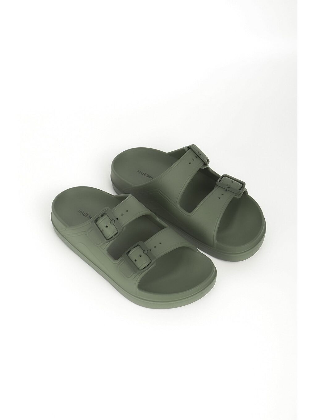 Erkek Toka Detaylı Haki Eva Plaj Terliği 23702-1