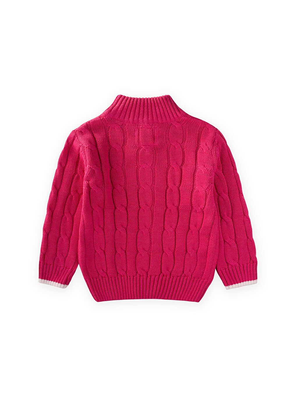 Saç Örgü Triko Hırka 2-11 Yaş Fuşya-1