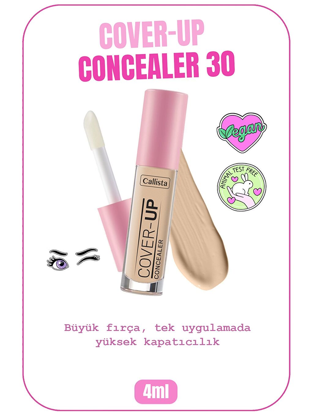 Callista Orta Bej Cover Up Concealer Göz Altı Kapatıcısı 30 Soft Sand