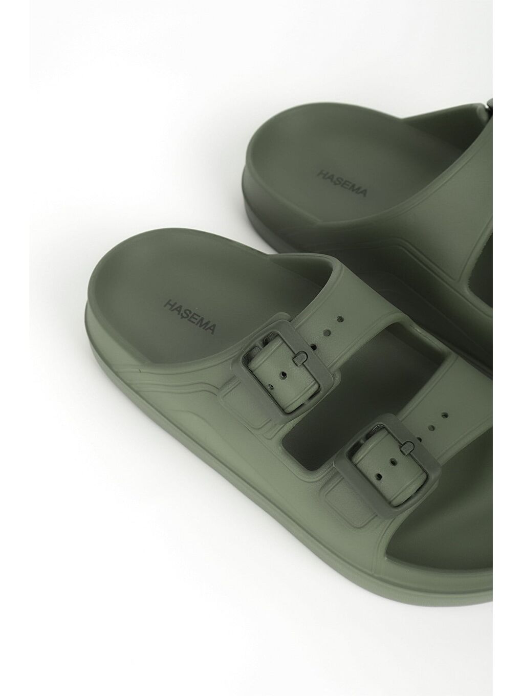 Erkek Toka Detaylı Haki Eva Plaj Terliği 23702-2