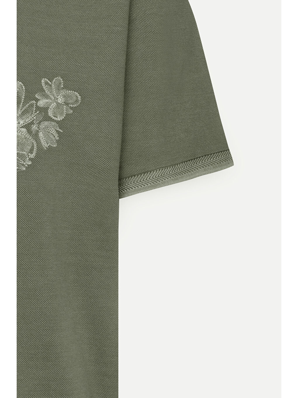 Erkek Haki Slim Fit Dar Kesim %100 Pamuk Baskılı Polo Yaka Tişört-7