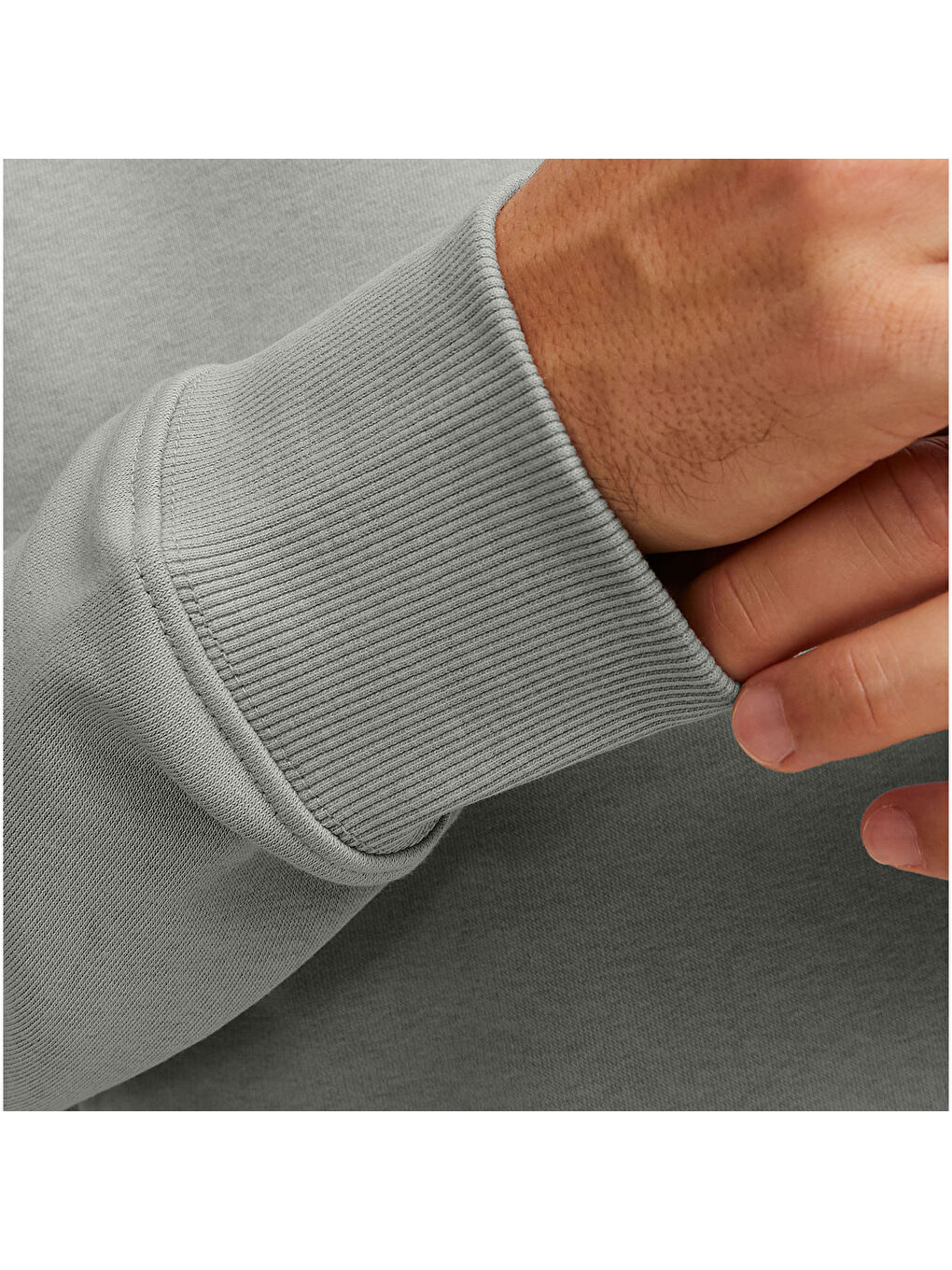 Star Basic Erkek Gri Bisiklet Yaka Sweatshirt-3