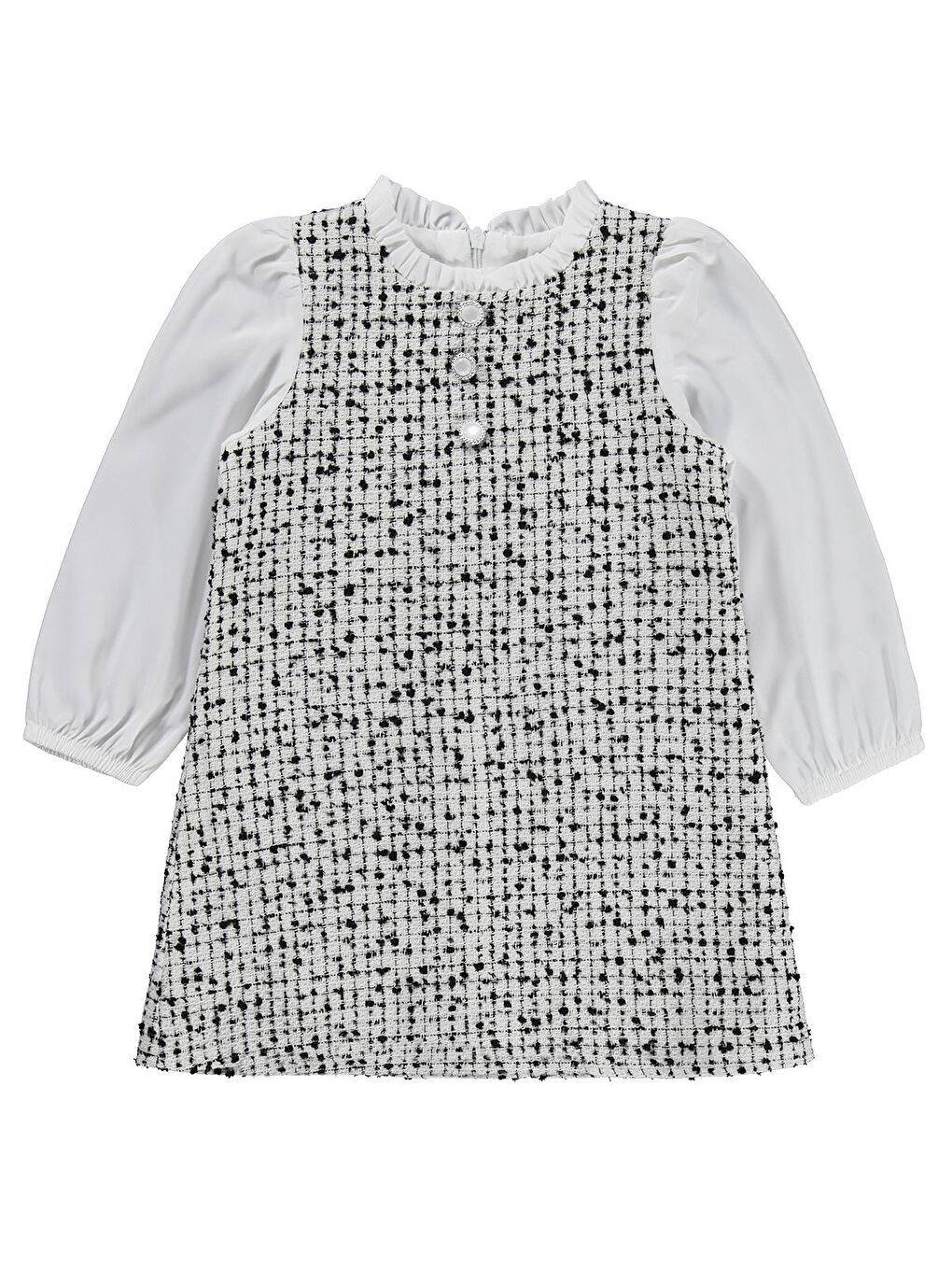 Girls Düğmeli 2-5 Yaş Elbise - Siyah 2-3 Yaş