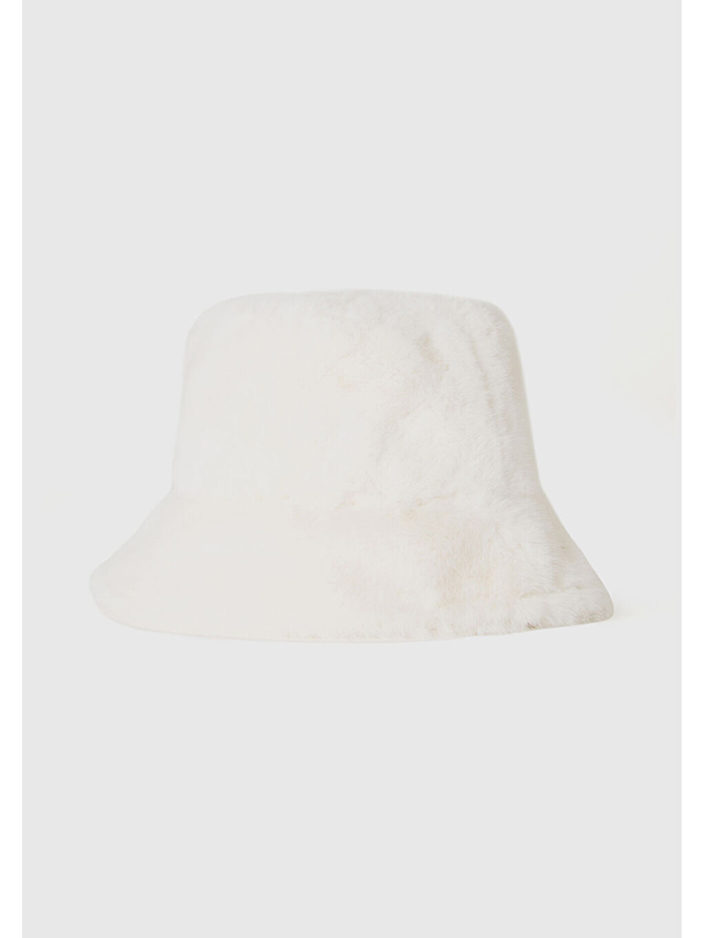 Kadın Beyaz %100 Pamuk Düz Kova Şapka-1