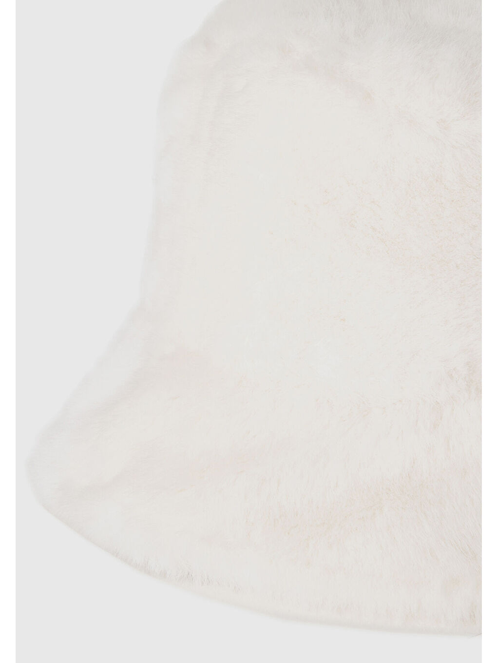 Kadın Beyaz %100 Pamuk Düz Kova Şapka-2