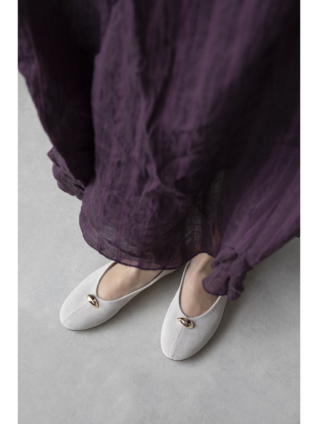 Brett Kadın Aksesuar Detay Süet Babet Bej-2