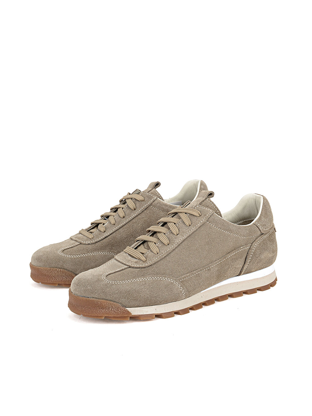 Bej Erkek Hakiki Deri Sneaker 1611026Z1030 Kum-4