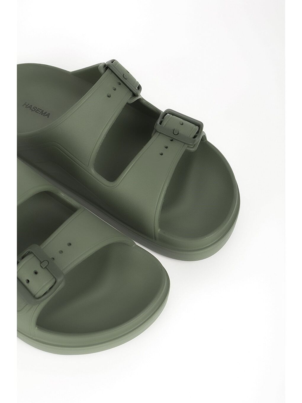 Kadın Toka Detaylı Haki Eva Plaj Terliği 23706-3