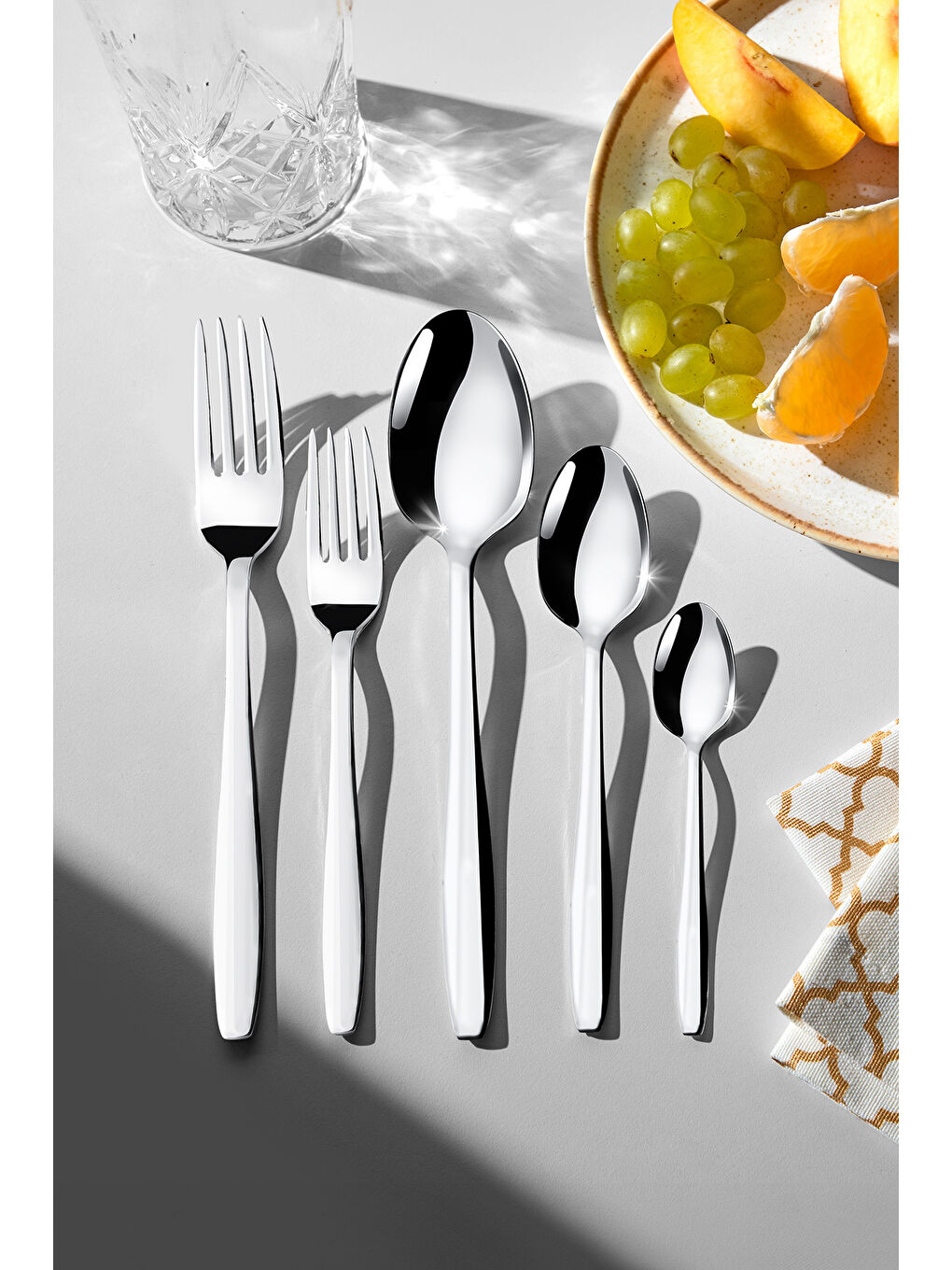 Gri Sahra Sade 12 Kişilik 60 Parça Kutulu Çatal Kaşık Takımı