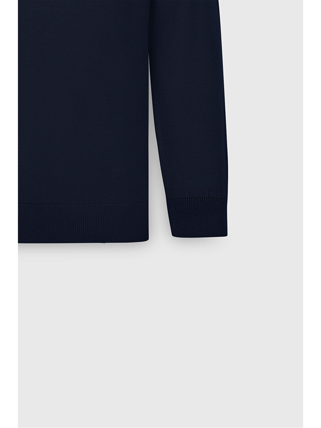 Erkek Lacivert Standart Fit Normal Kesim Bisiklet Yaka Triko Kazak-7