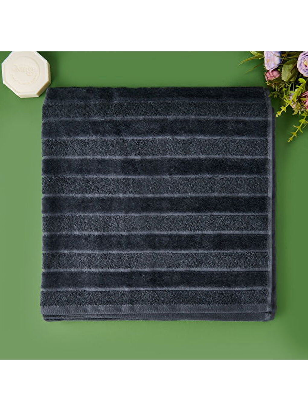 Evidea Soft Kadife Banyo Havlusu - Antrasit - 70x140 cm