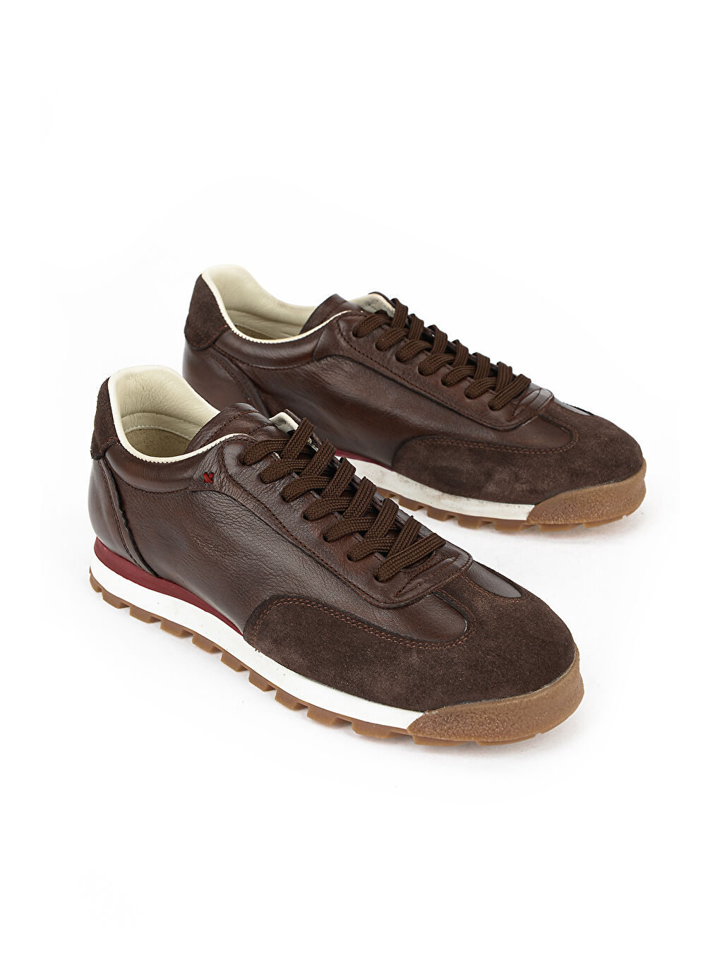 Kahverengi Erkek Hakiki Deri Sneaker 1611026Z1020 Kahve-1
