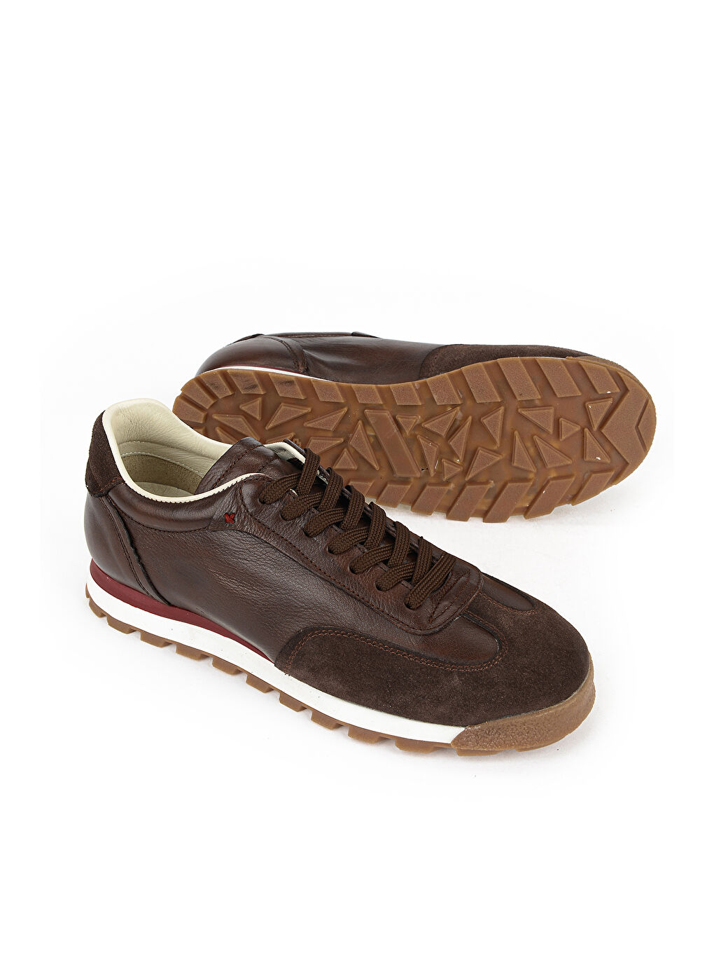 Kahverengi Erkek Hakiki Deri Sneaker 1611026Z1020 Kahve-3