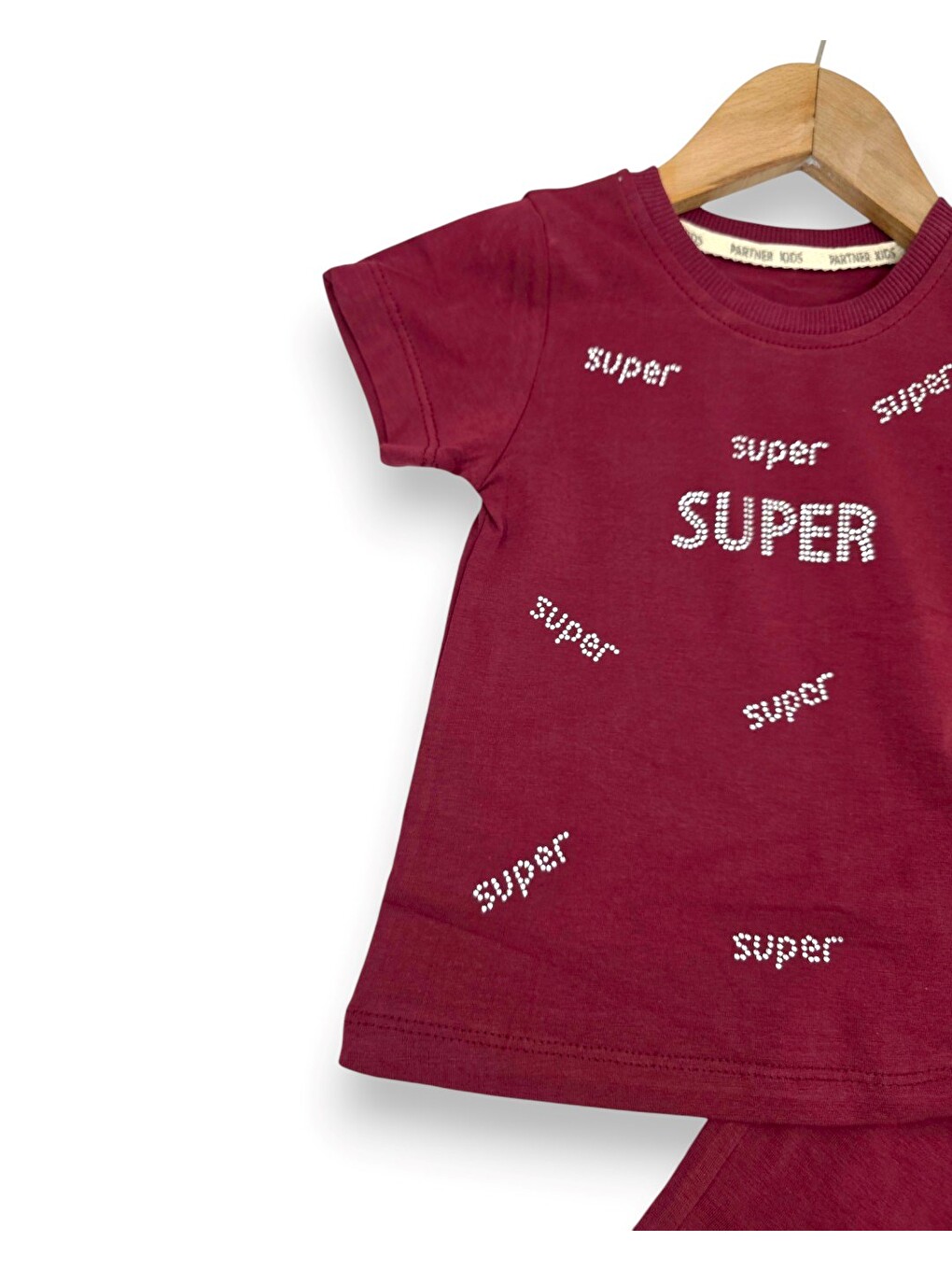 Mürdüm Kız Çocuk Yazlık Süper Baskılı Şortlu, T-shirtlü 2-3-4-5 Yaş Bebek Takımı-3