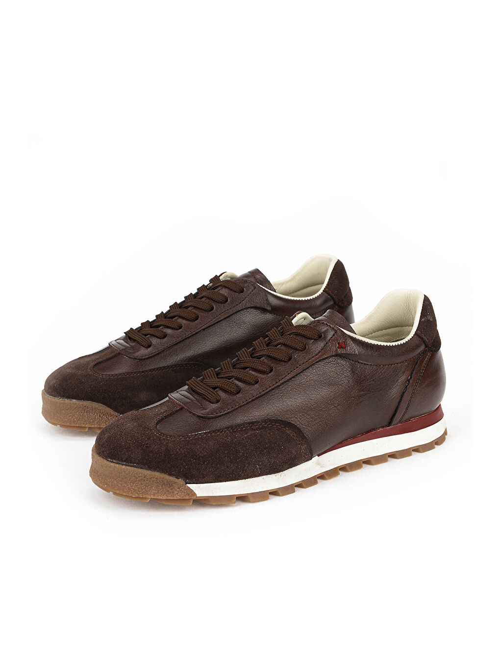 Kahverengi Erkek Hakiki Deri Sneaker 1611026Z1020 Kahve-4