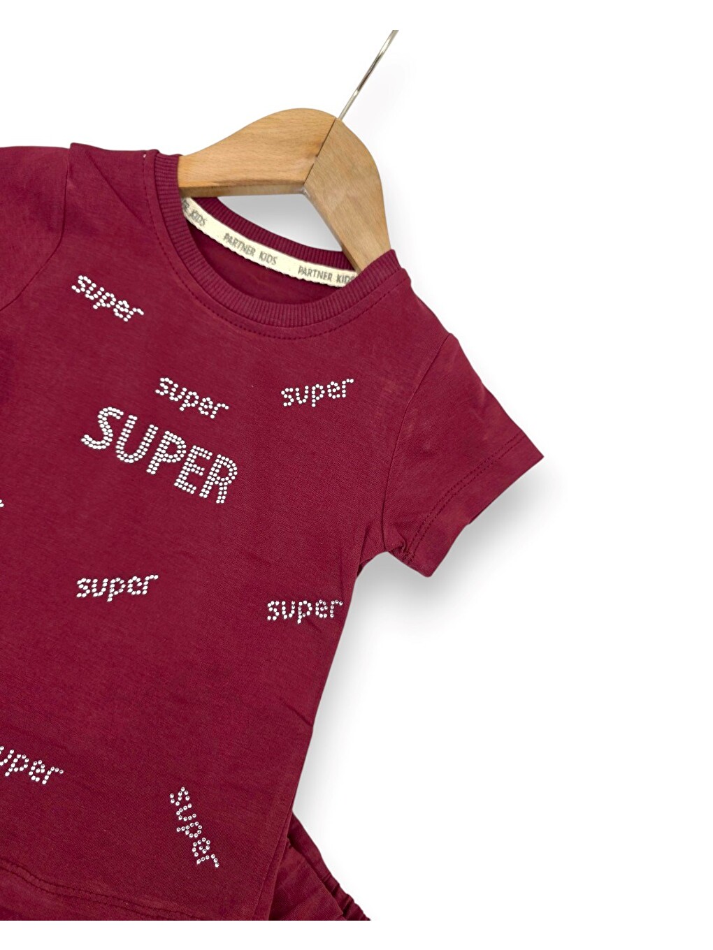 Mürdüm Kız Çocuk Yazlık Süper Baskılı Şortlu, T-shirtlü 2-3-4-5 Yaş Bebek Takımı-4