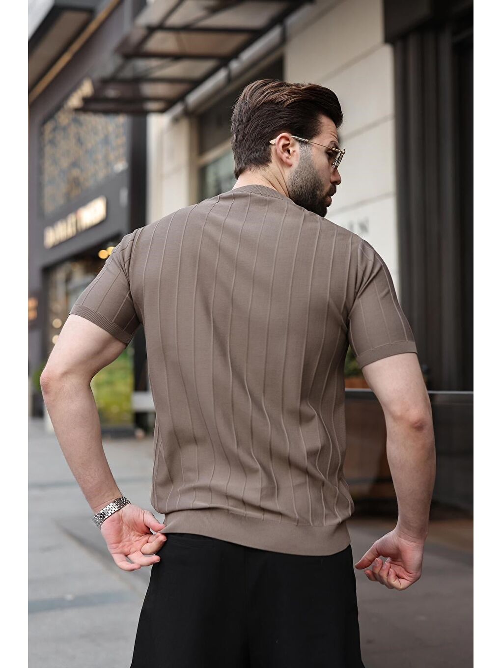 Erkek Açık Kahverengi Tişört 5684-3