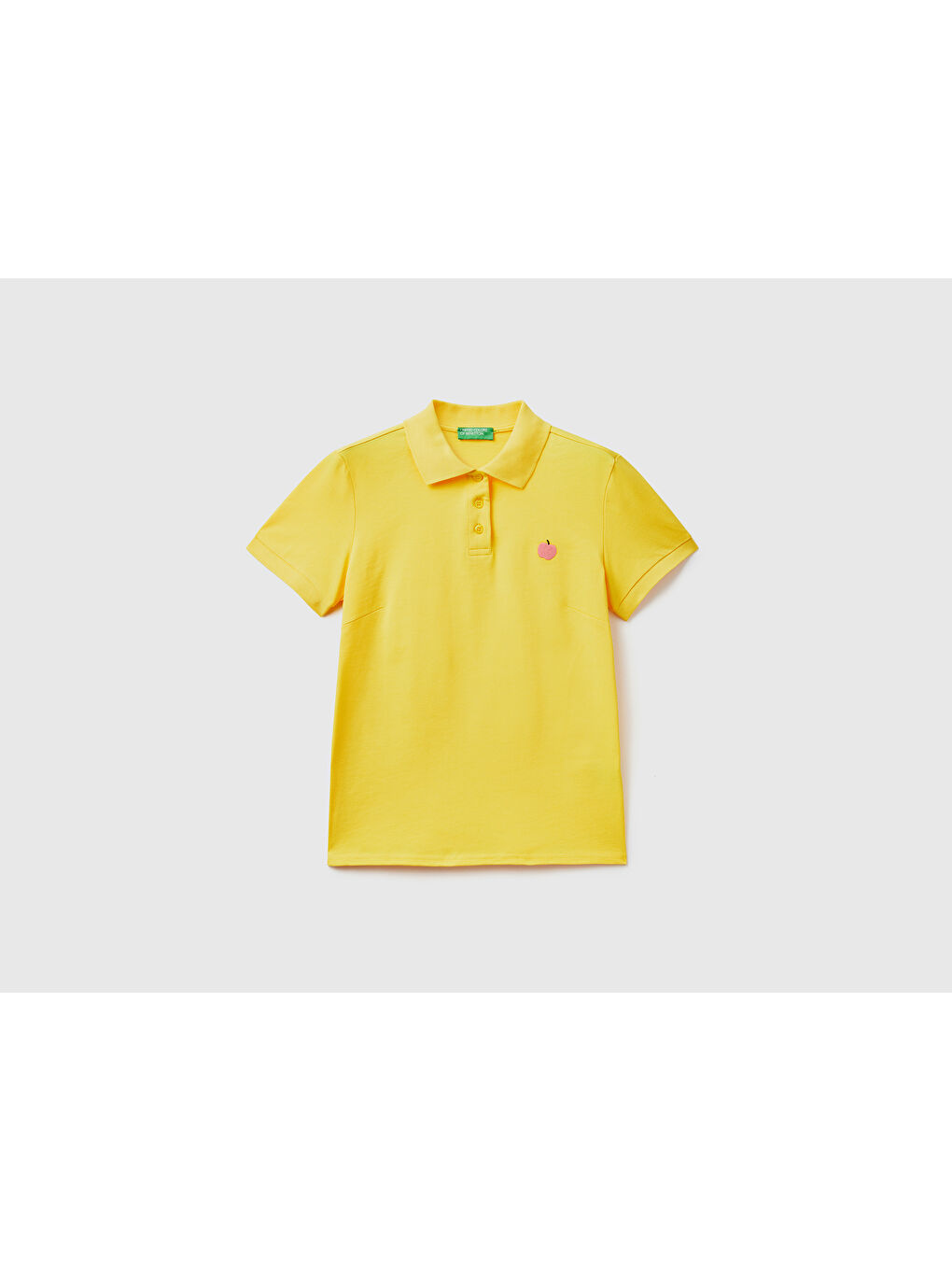 United Colors Of Benetton Kadın Sarı Meyve Logolu Polo T-Shirt - 1