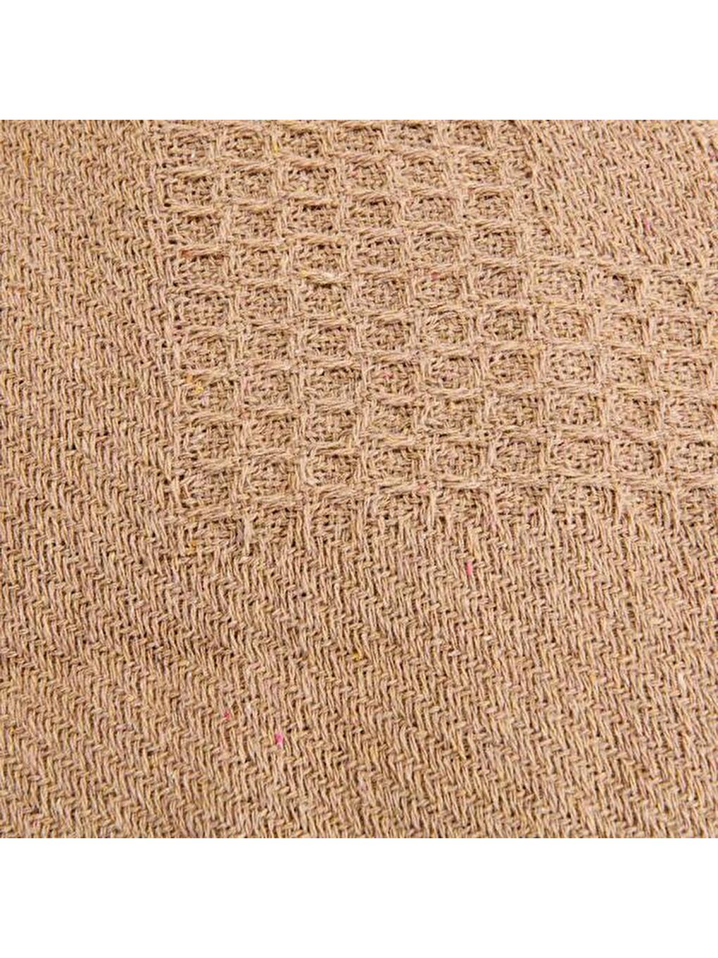 Waffle Çift Kişilik Yatak Örtüsü - Bej - 200x220 cm-1