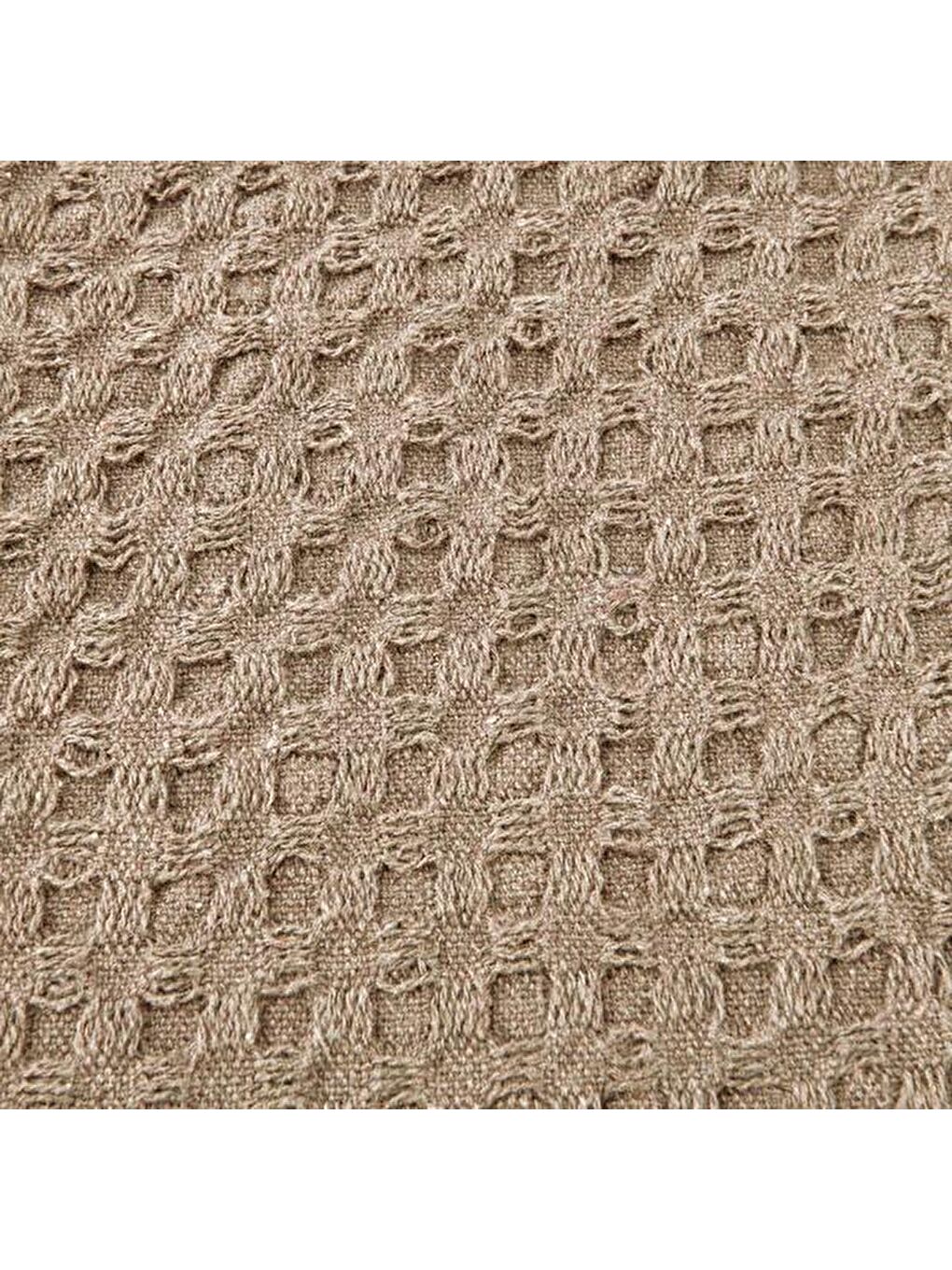 Waffle Çift Kişilik Yatak Örtüsü - Bej - 200x220 cm-3