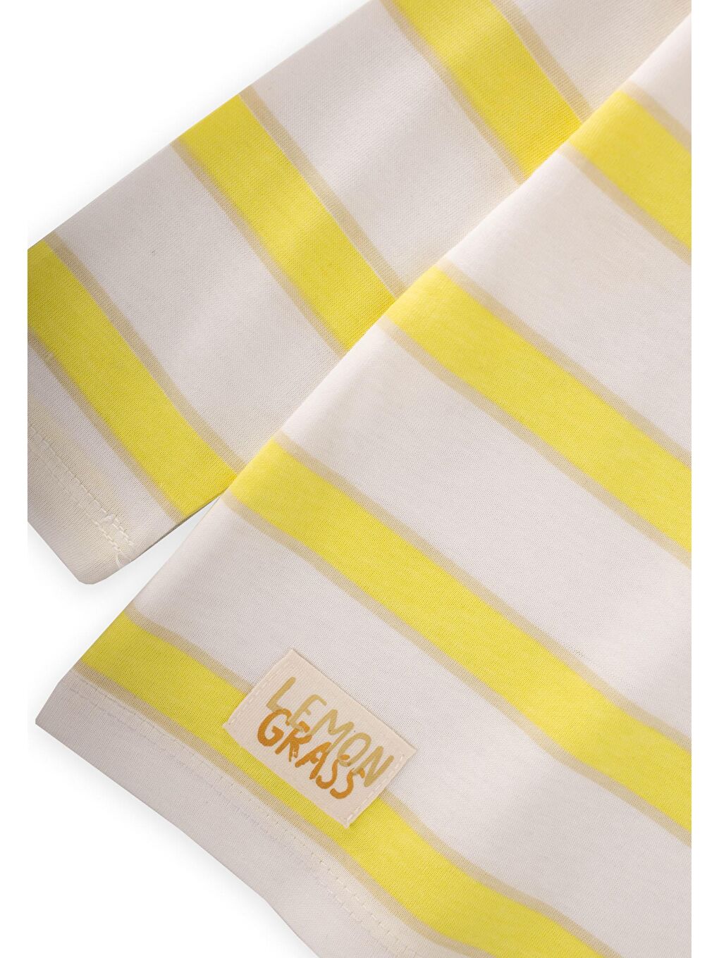 Çizgili Mevsimlik T-Shırt 1-10 Yaş Sarı Vizon Çizgili-2