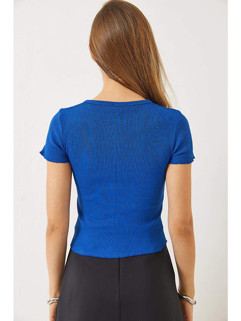 Mavi Kadın Fitilli Kaşkorse Basic T-Shirt-6