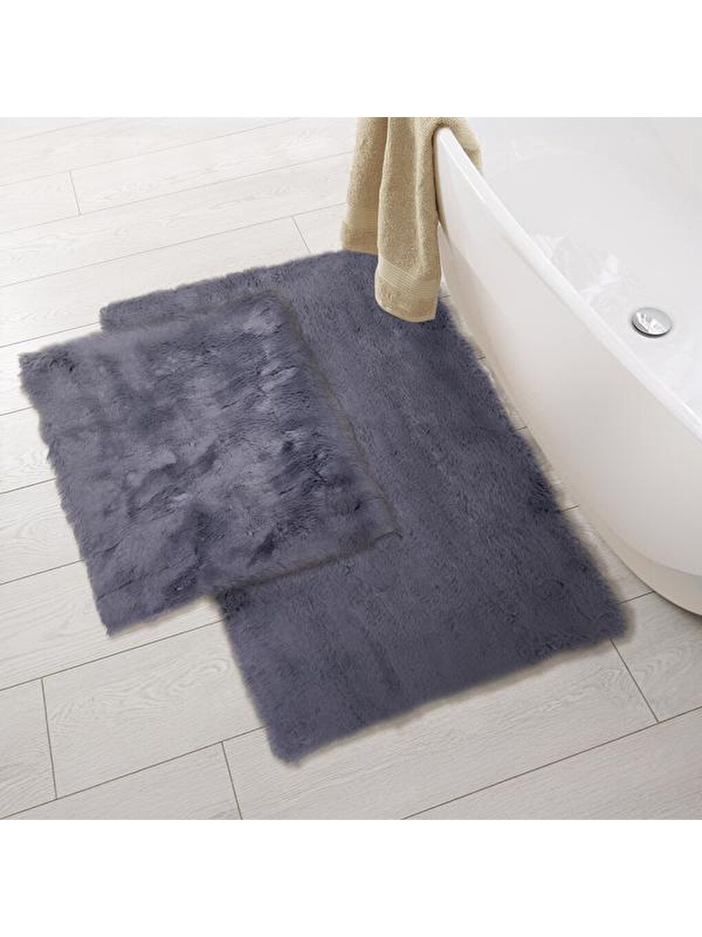 Soft Venüs Post 2'li Klozet Takımı - Antrasit - 60x100 cm + 50x60 cm-4