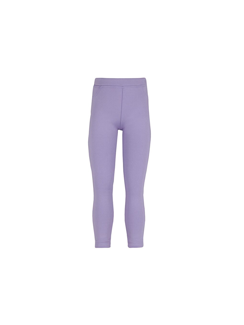 Açık Lila Kız Çocuk Dekoratif Cepli İçi Pelüş Extra Kalın Kışlık Tayt