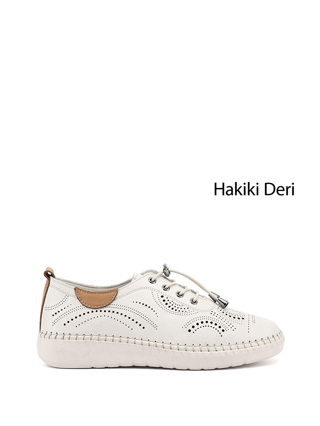 Bej Kadın YENİ BEJ Bağcıklı Hakiki Deri Comfort Ayakkabı