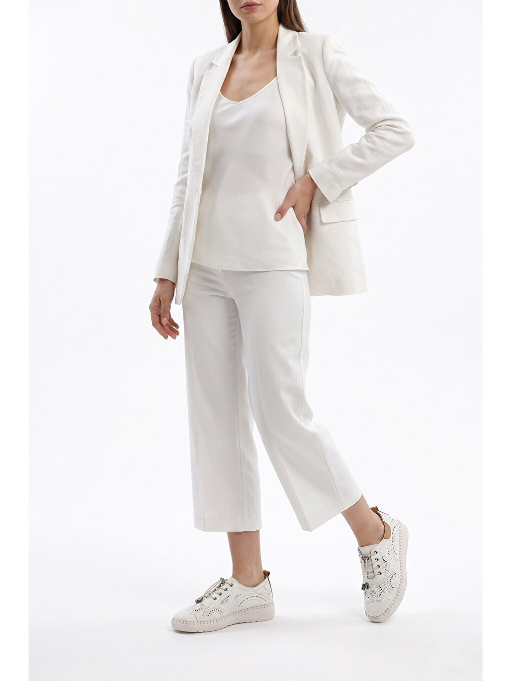 Bej Kadın YENİ BEJ Bağcıklı Hakiki Deri Comfort Ayakkabı-2