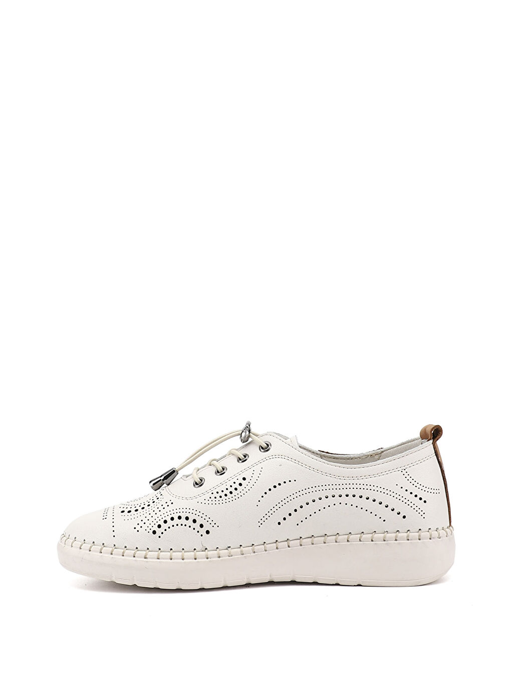 Bej Kadın YENİ BEJ Bağcıklı Hakiki Deri Comfort Ayakkabı-3