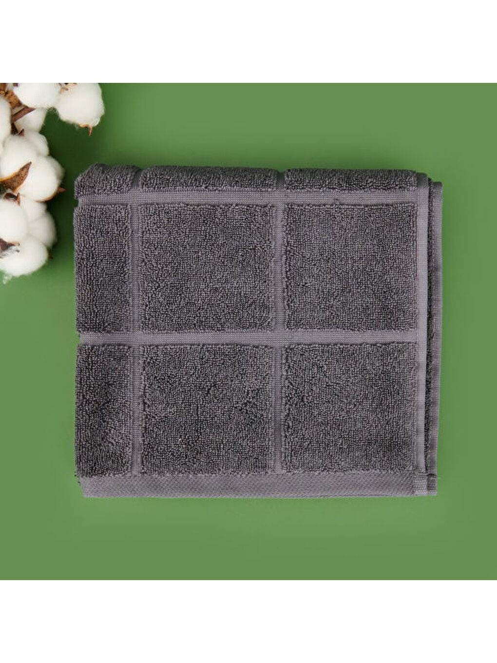 Soft Kareli Ayak Havlusu - Antrasit - 50x70 cm