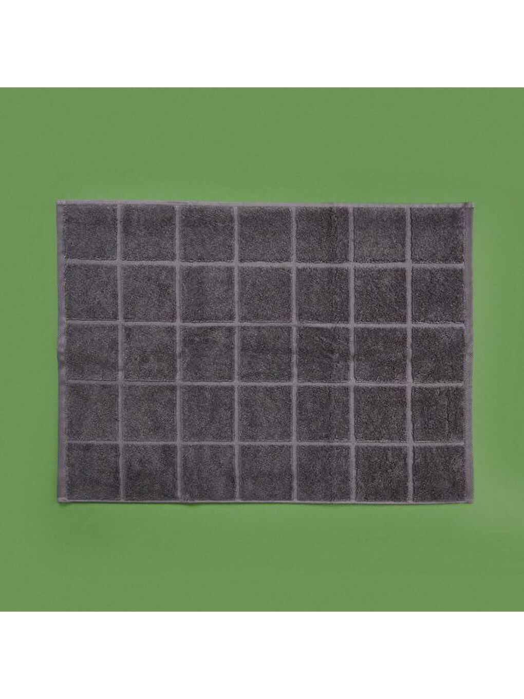 Soft Kareli Ayak Havlusu - Antrasit - 50x70 cm-2