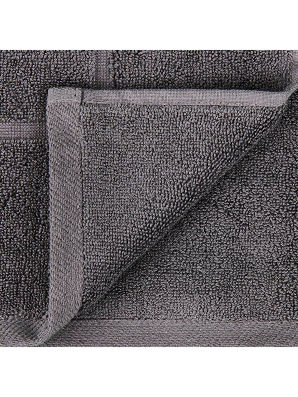 Soft Kareli Ayak Havlusu - Antrasit - 50x70 cm-3