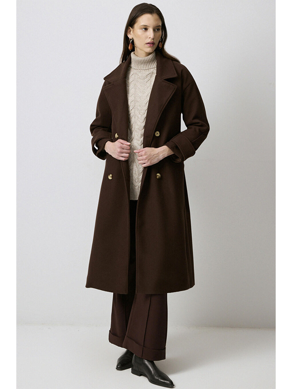 Kahverengi Kaşe Kaban