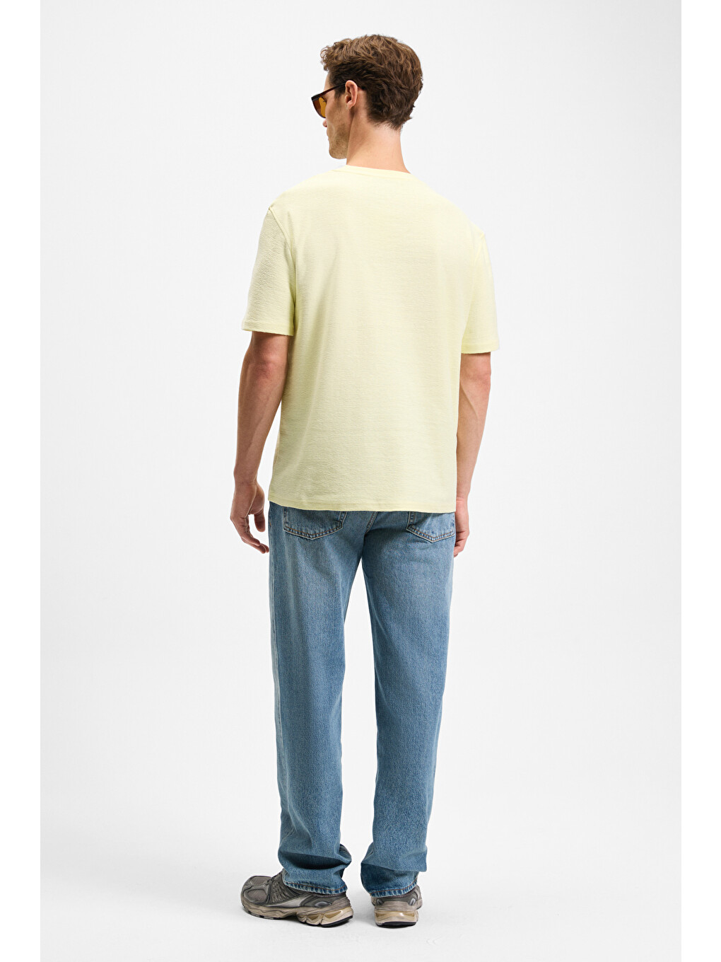 Noır Erkek%100 Organik Pamuk Bisiklet Yaka Kısa Kol Regular Sarı T-shirt-5